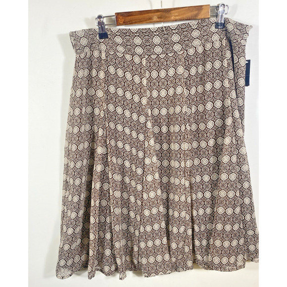Attention Kmart Skirt Sz XL Brown White Print Chiffon Y2K Boho Forest Fairy NEW - Picture 3 of 15